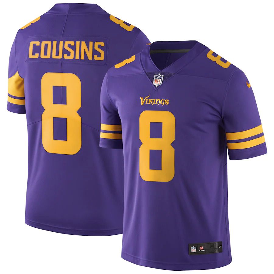 Men Minnesota Vikings #8 Kirk Cousins Nike Purple Color Rush Vapor Untouchable Limited NFL Jersey